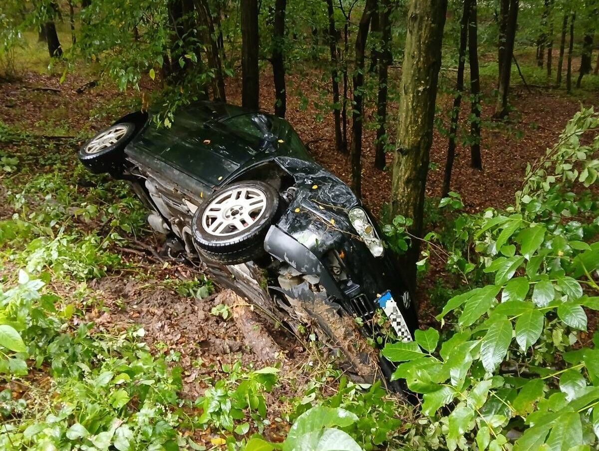 Auto sa zrutilo z cesty zostalo o strom