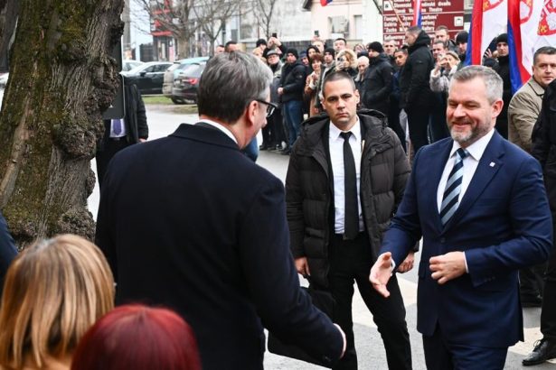 Prezidenti navstivili Slovakov v Srbsku Protestovali proti Vucicovi Pellegrini sklamal niektorych