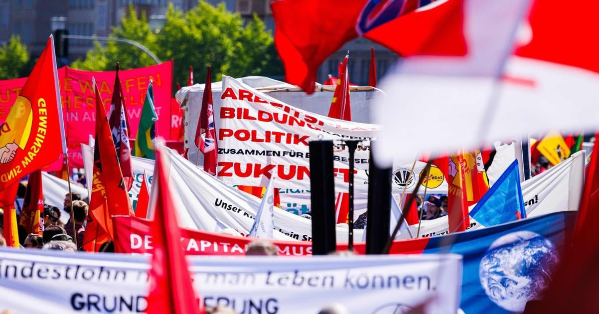 Najprv nasa praca az potom vase zisky na prvomajovych protestoch sa v nemecku zucastnilo tisice ludi