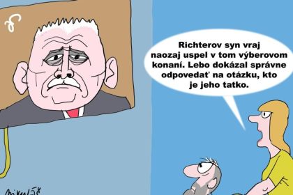 Karikatura dna Aky otec taky syn