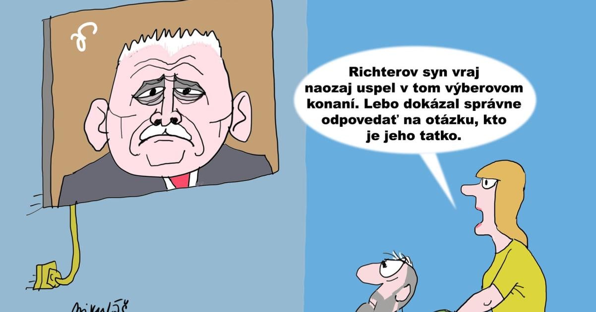 Karikatura dna Aky otec taky syn
