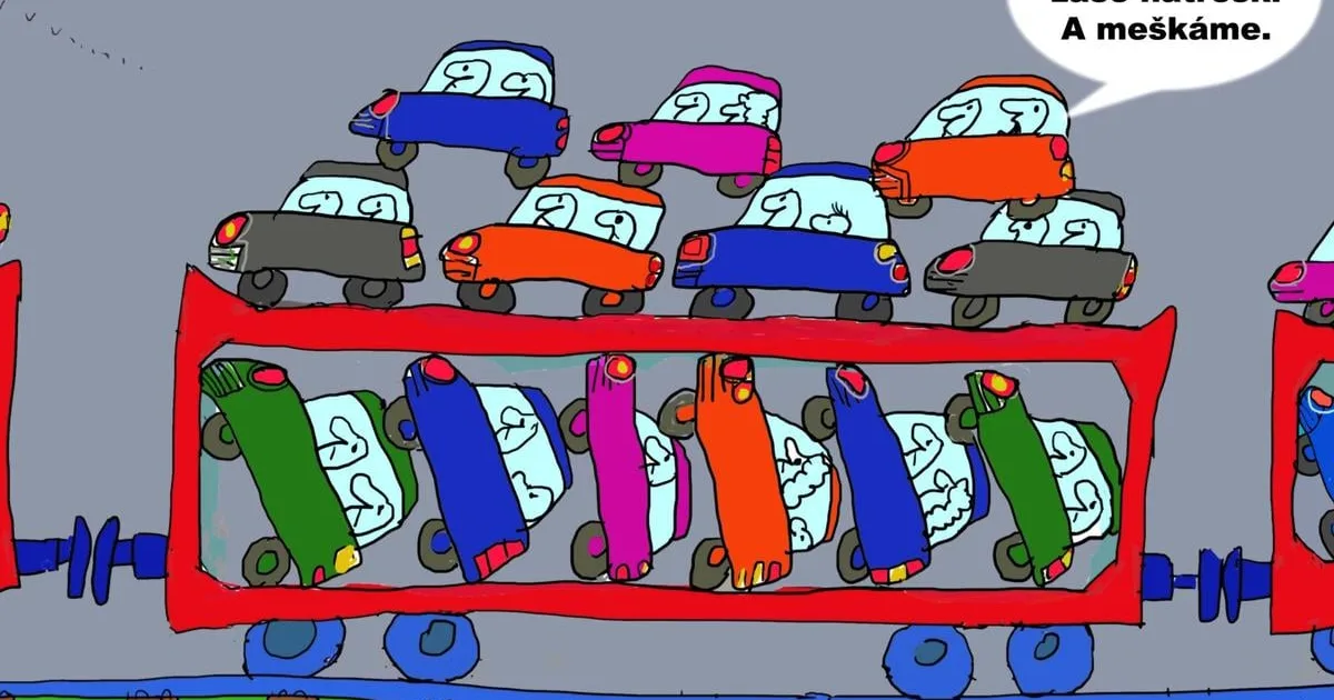 Karikatúra dňa o lacných vlakoch, ktoré lákajú cestujúcich na Slovensku