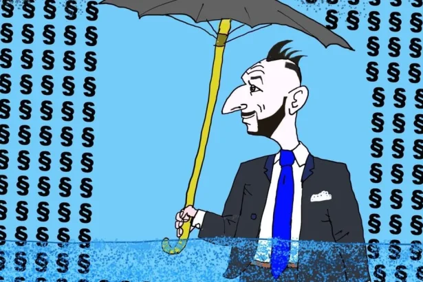 Karikatúra dňa: Hladina vody neustále stúpa a situácia je čoraz vážnejšia