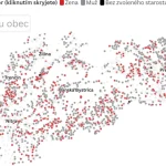 Výsledky hlasovania v obciach na mape Slovenska
